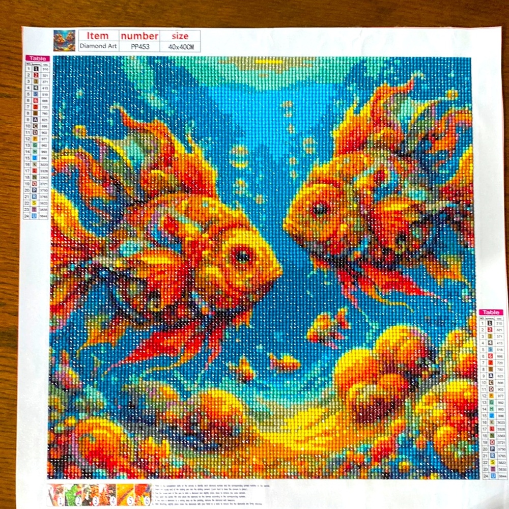 Underwater Goldfish on Reef Diamond Dot Art Picture Painting